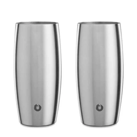 Stainless Steel Beer Glass Set, Set of 2 - Steel