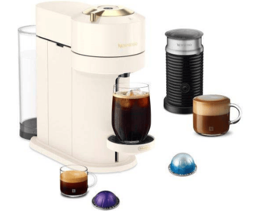 Nespresso Vertuo NeXT Premium by De'Longhi with Aeroccino - Creamy White/Gold
