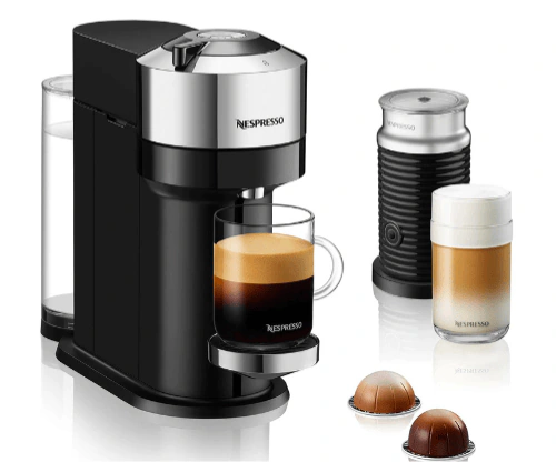 Nespresso Vertuo Next Deluxe by De'Longhi with Aeroccino - Chrome