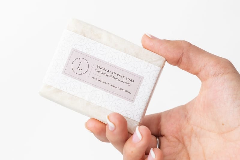 2x Himalayan Salt Soap Bar, Natural Unscented Soap, Vegan Handmade Soap