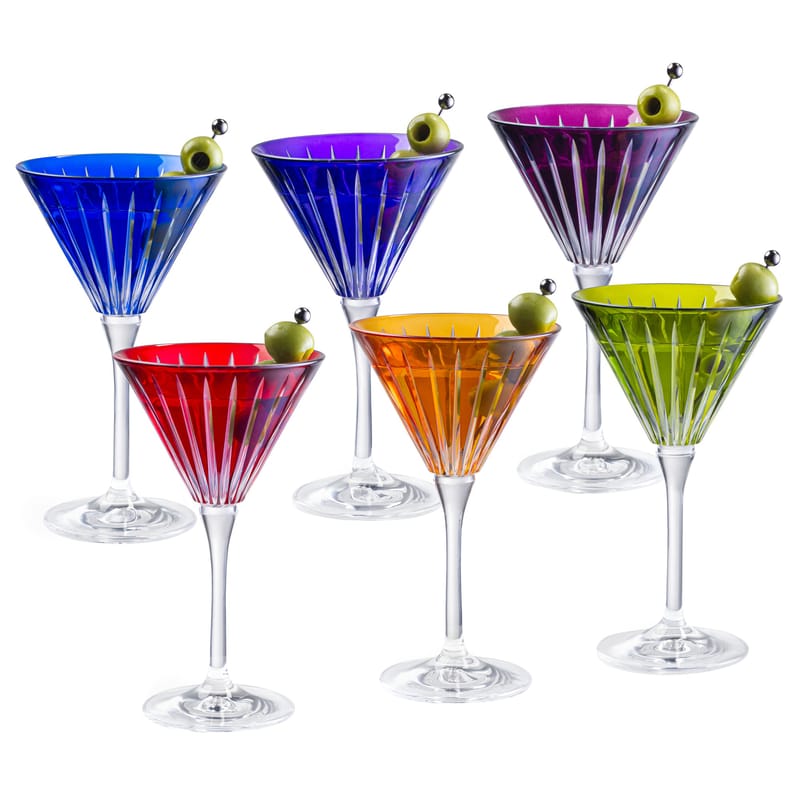 Onyx Martini Assorted Colors, 7 Oz. Set of 6