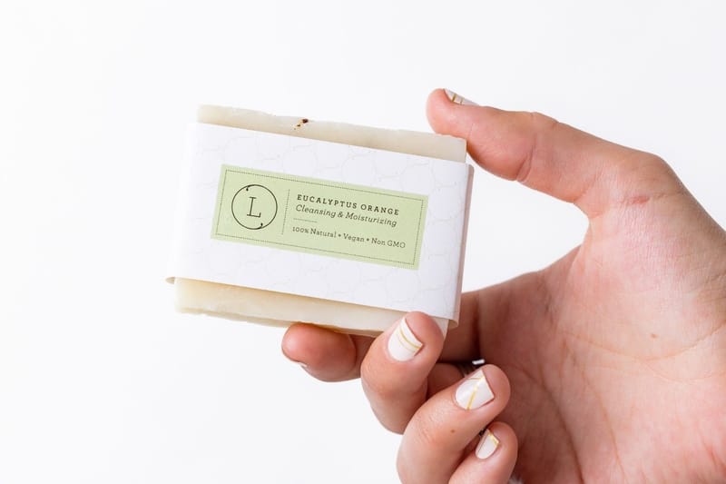 2x Eucalyptus Natural Handmade Soap Bar, Fresh Cold Process Soap