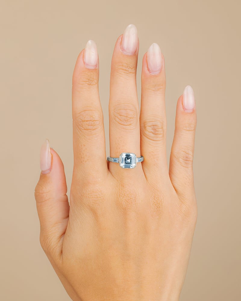 Sterling Silver Asscher Baguette Ring