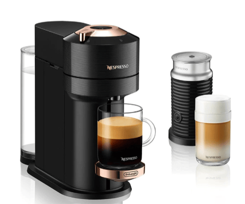 Nespresso Vertuo Next Premium by De'Longhi with Aeroccino - Black/Rose Gold