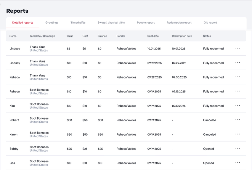 Exportable reports in the Gifted platform